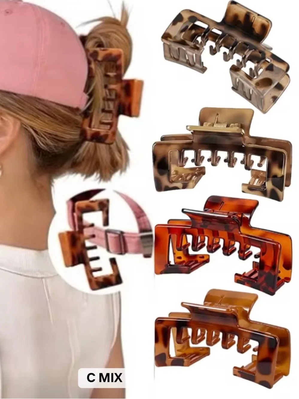 Baseball Cap Claw Clip Set | 4-Pack | Choose Your Color Set | Hat-Friendly| NEW